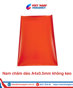 Nam châm dẻo A4x0.5mm không keo màu đỏ