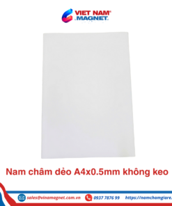 Nam châm dẻo A4x0.5mm không keo màu trắng