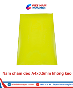 Nam châm dẻo A4x0.5mm không keo màu vàng