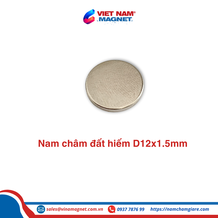 Nam châm đất hiếm D12x1.5mm