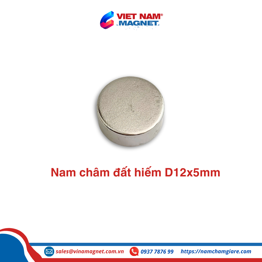 Nam châm đất hiếm D12x5mm