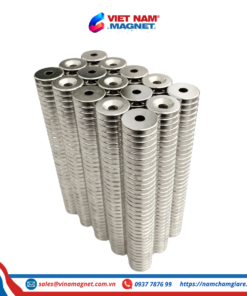 Nam châm đất hiếm D15x3mm lỗ vát M4