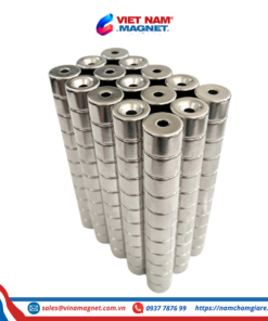 Nam châm đất hiếm D15x10mm lỗ vát M4